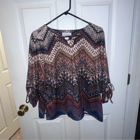 Alfred Dunner Multicolor Zigzag Blouse/b255 - Picture 1 of 3